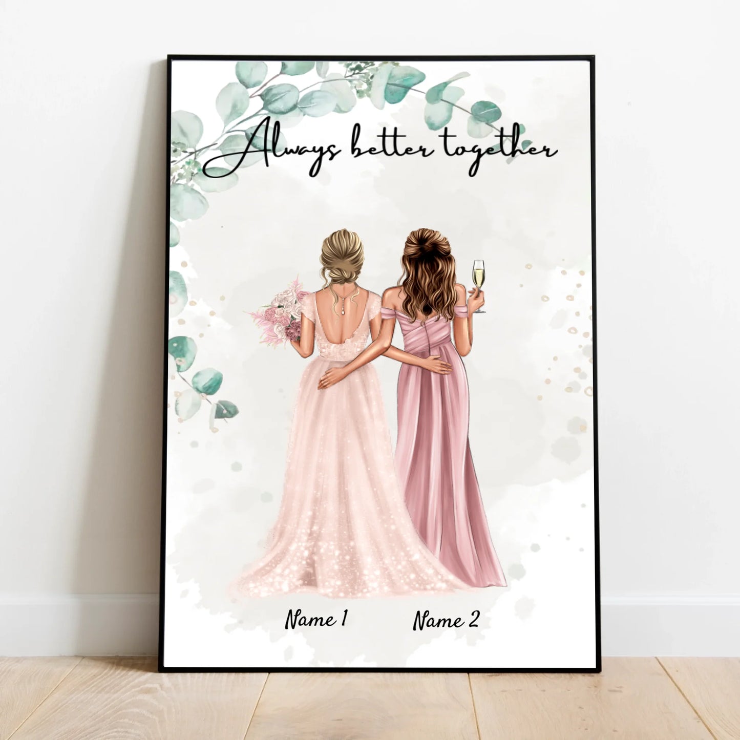  Bride & Maid of Honor - Personalized Poster