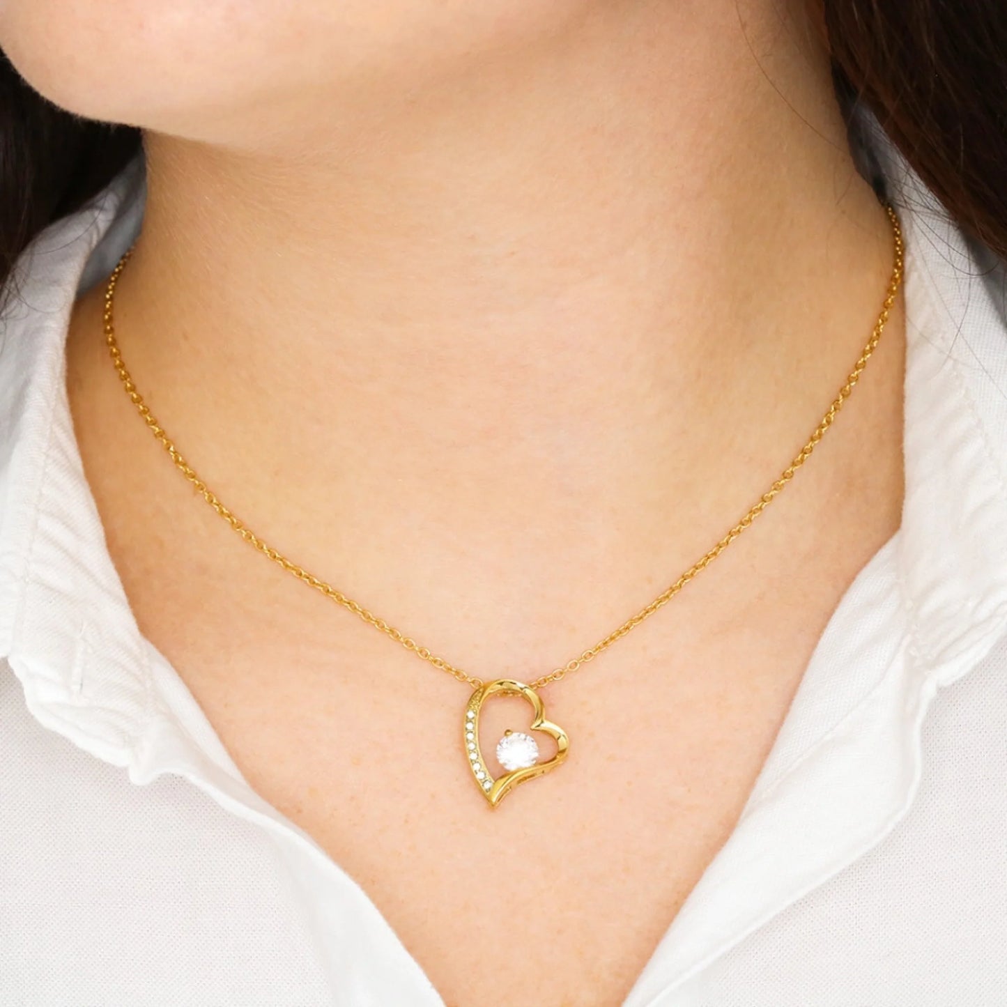Ich liebe dich - Halskette mit Gold-Herzanhänger & personalisierter Karte (Valentinstagsgeschenk)