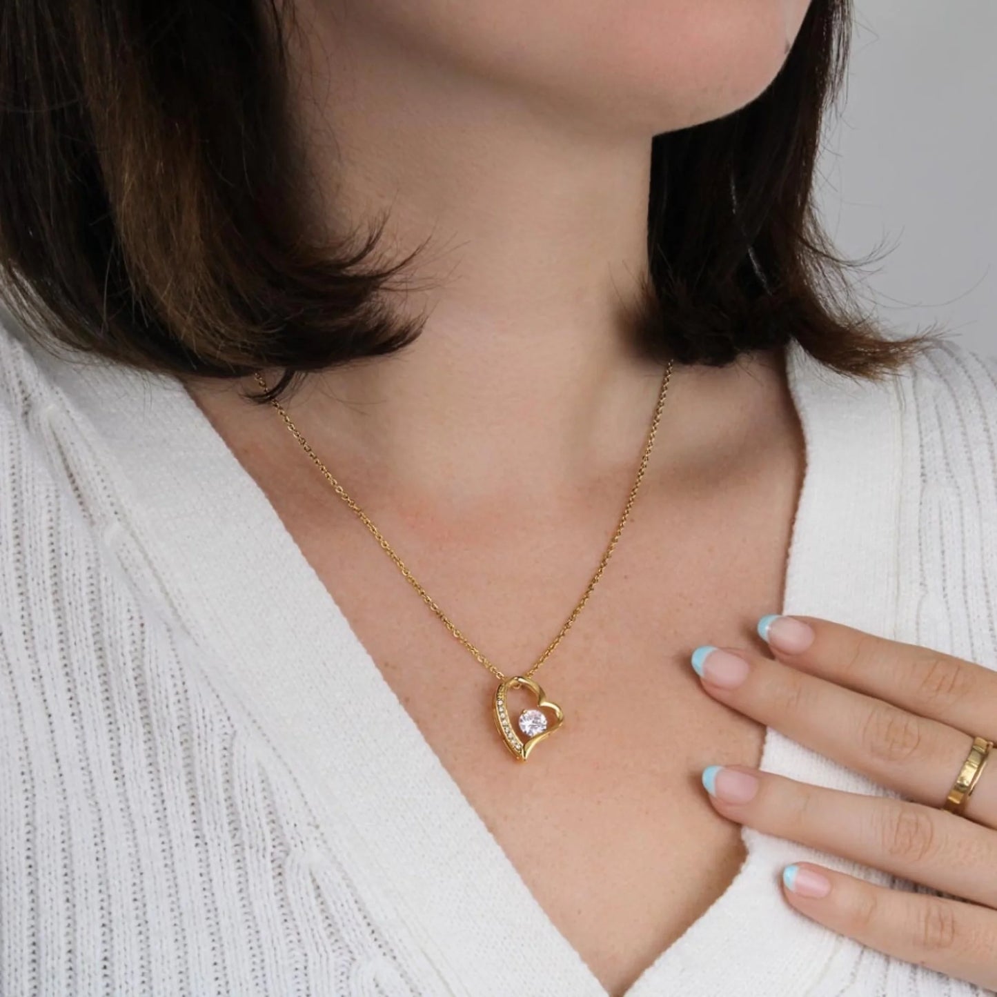 Ich liebe dich - Halskette mit Gold-Herzanhänger & personalisierter Karte (Valentinstagsgeschenk)