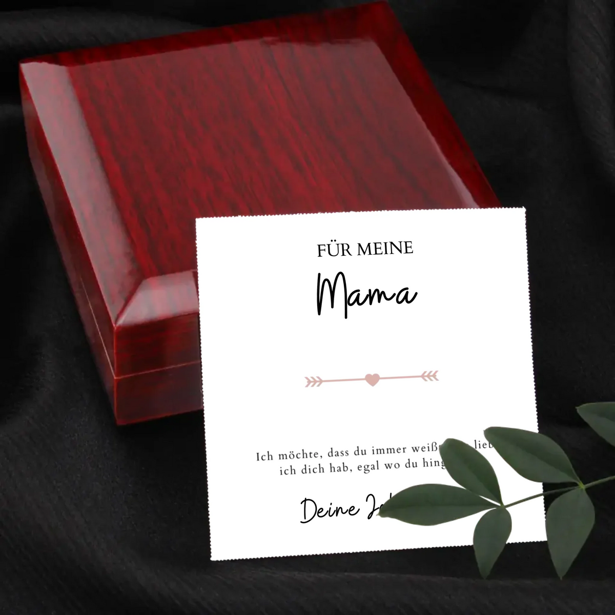 Forever Love "Egal wo du hingehst, Mama" - Halskette mit Herzanhänger & personalisierter Karte