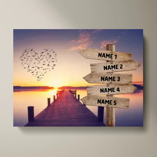 Our Favorite Place - Personalized Canvas with Name Tags (2 - 8 People)