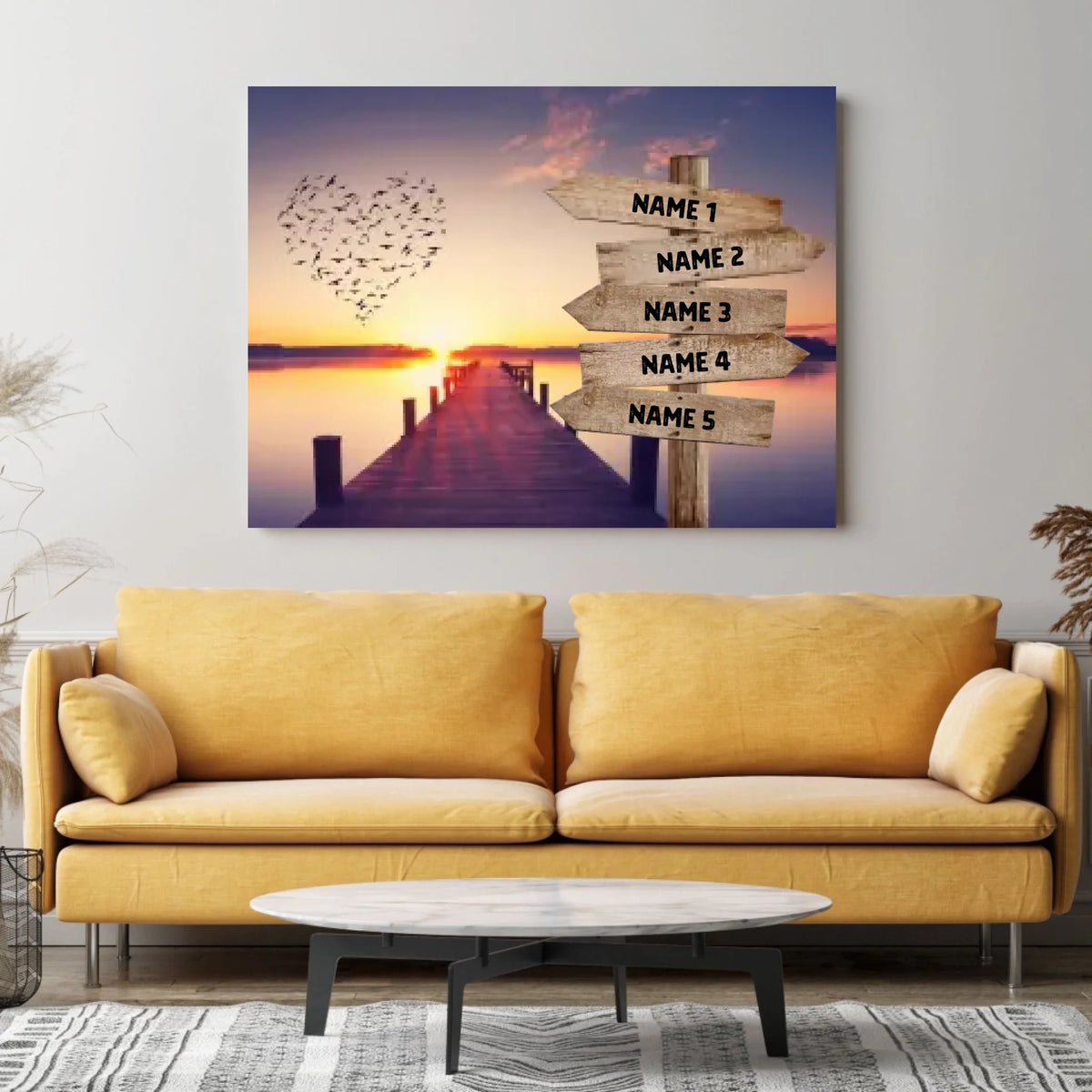 Our Favorite Place - Personalized Canvas with Name Tags (2 - 8 People)