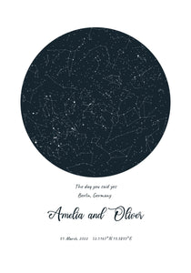 Our Starry Sky - Personalised Poster