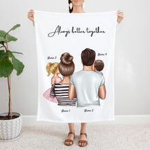 Load image into Gallery viewer, Happy Family - Personalised Fleece Blanket (1-4 children)
