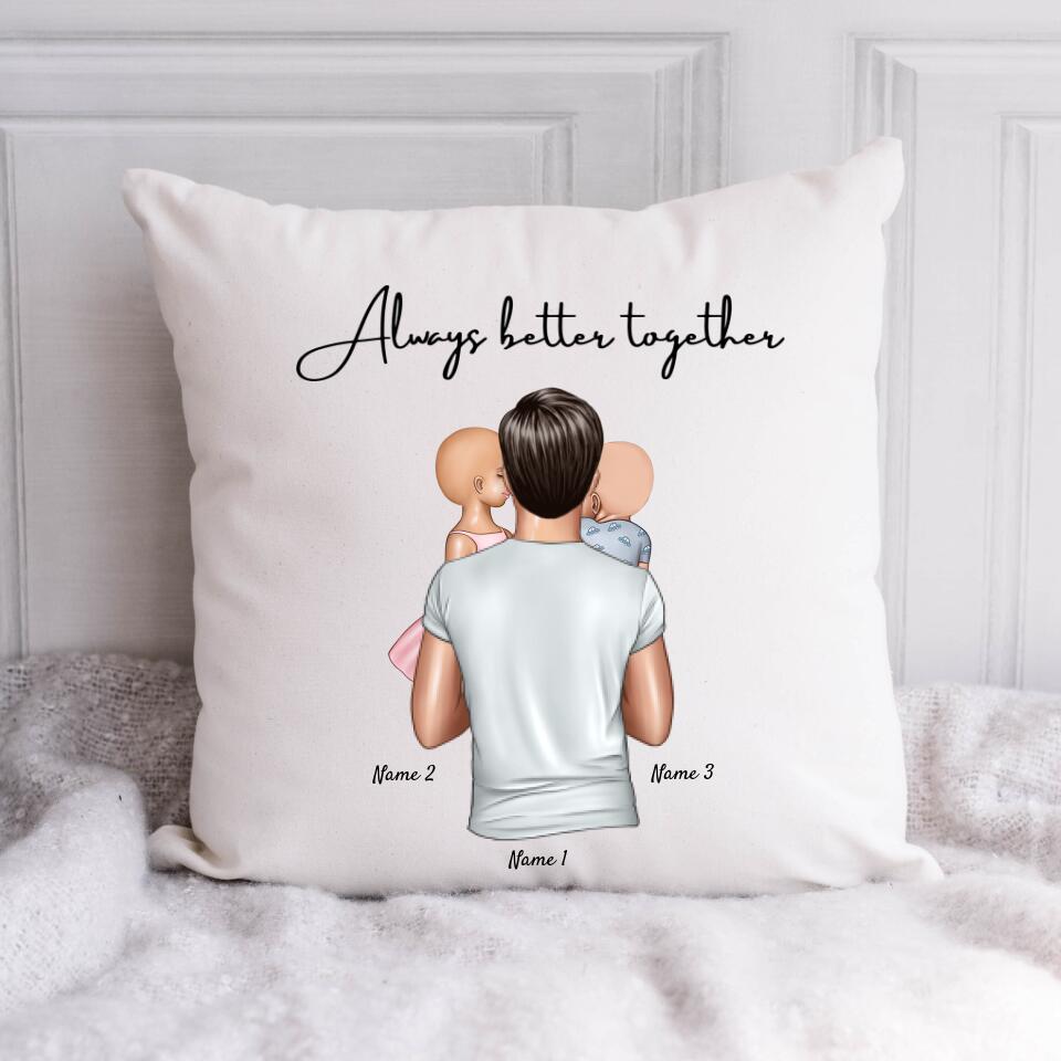 Best Dad - Personalised Cushion 40x40cm (Man with 1-4 children)