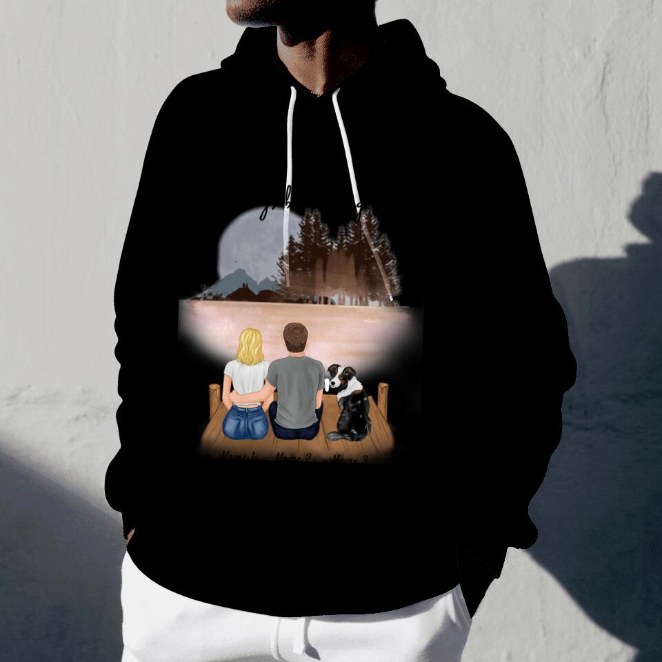 Pet Couple - Personalised Hoodie Unisex (Dog & Cat)