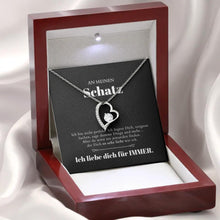 Load image into Gallery viewer, An meinen Schatz - Halskette mit Gold-Herzanhänger &amp; personalisierter Geschenk-Karte
