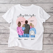 Load image into Gallery viewer, Meine Lieblingsmenschen - Personalisiertes T-Shirt  Mutter, Vater, Kinder (100% Baumwolle, Unisex)
