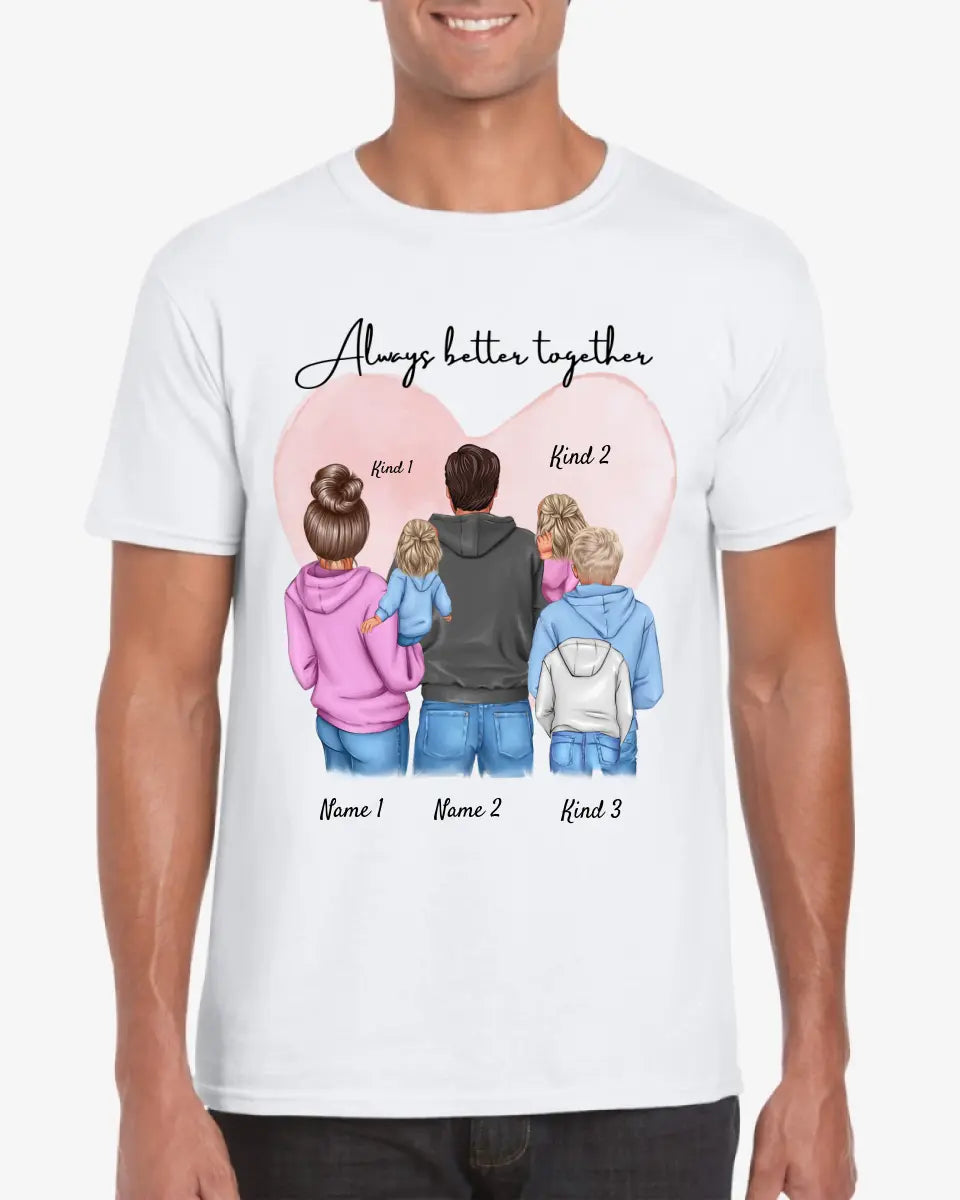 Meine Lieblingsmenschen - Personalisiertes T-Shirt  Mutter, Vater, Kinder (100% Baumwolle, Unisex)