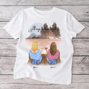 Best Friends with Drink Personalized T-Shirt (100% Cotton, Unisex)