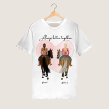 Load image into Gallery viewer, Best Horse Girlfriends - Personalized T-shirt (1-3 female riders)
