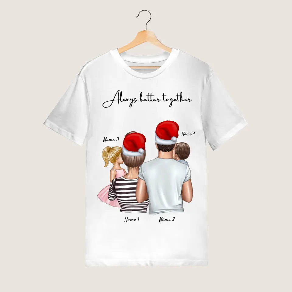 My Family with Children Christmas - Personalized T-shirt (1-4 children)