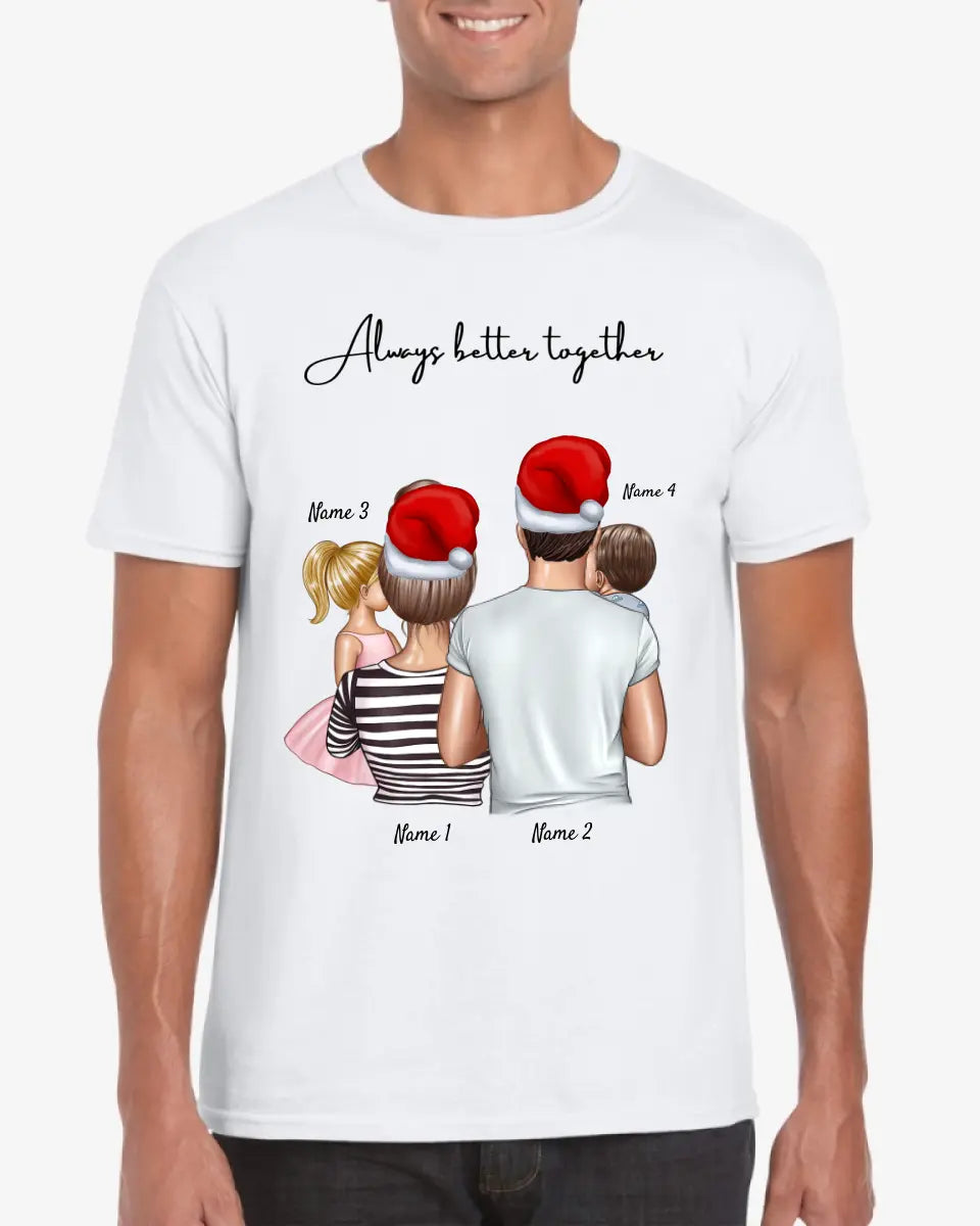 My Family with Children Christmas - Personalized T-shirt (1-4 children)