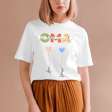 Load image into Gallery viewer, Meine Liebsten nennen mich OMA - Personalisiertes T-Shirt Großmutter mit Enkeln (100% Baumwolle, Unisex)
