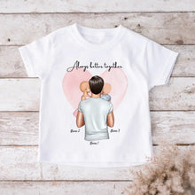 Load image into Gallery viewer, Child with Dad - Personalized T-shirt for children (100% cotton, unisex)
