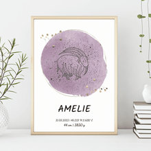 Load image into Gallery viewer, Zodiac Birth Poster - Personalised Poster

